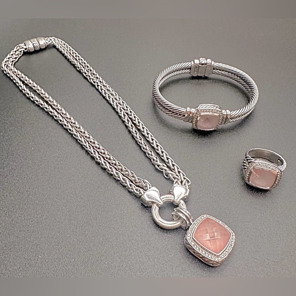 David Yurman Jewelry - Vintage David Yurman rose quartz set!